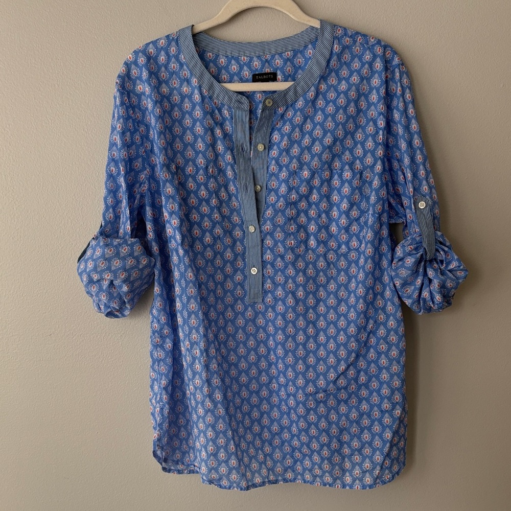Blue Patterned Women's Top - Picture 5 of 6